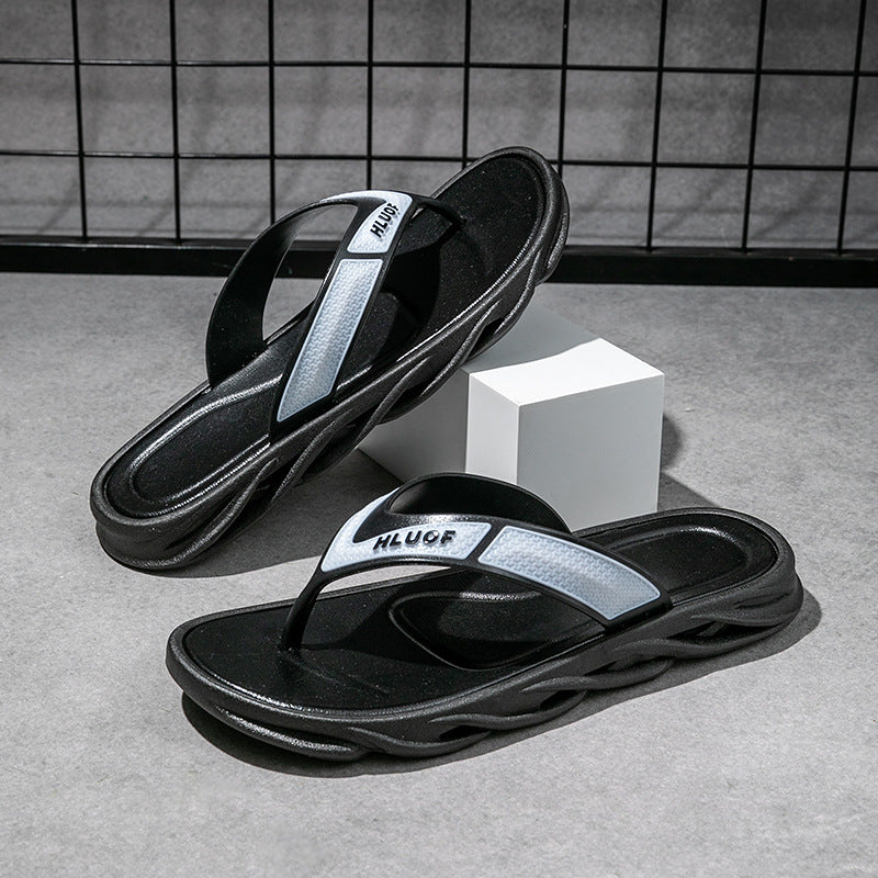 Step on shit touching flip-flops mensummeroutwearclassy non-slip outdoor indoor thick sole beach flip-flops
