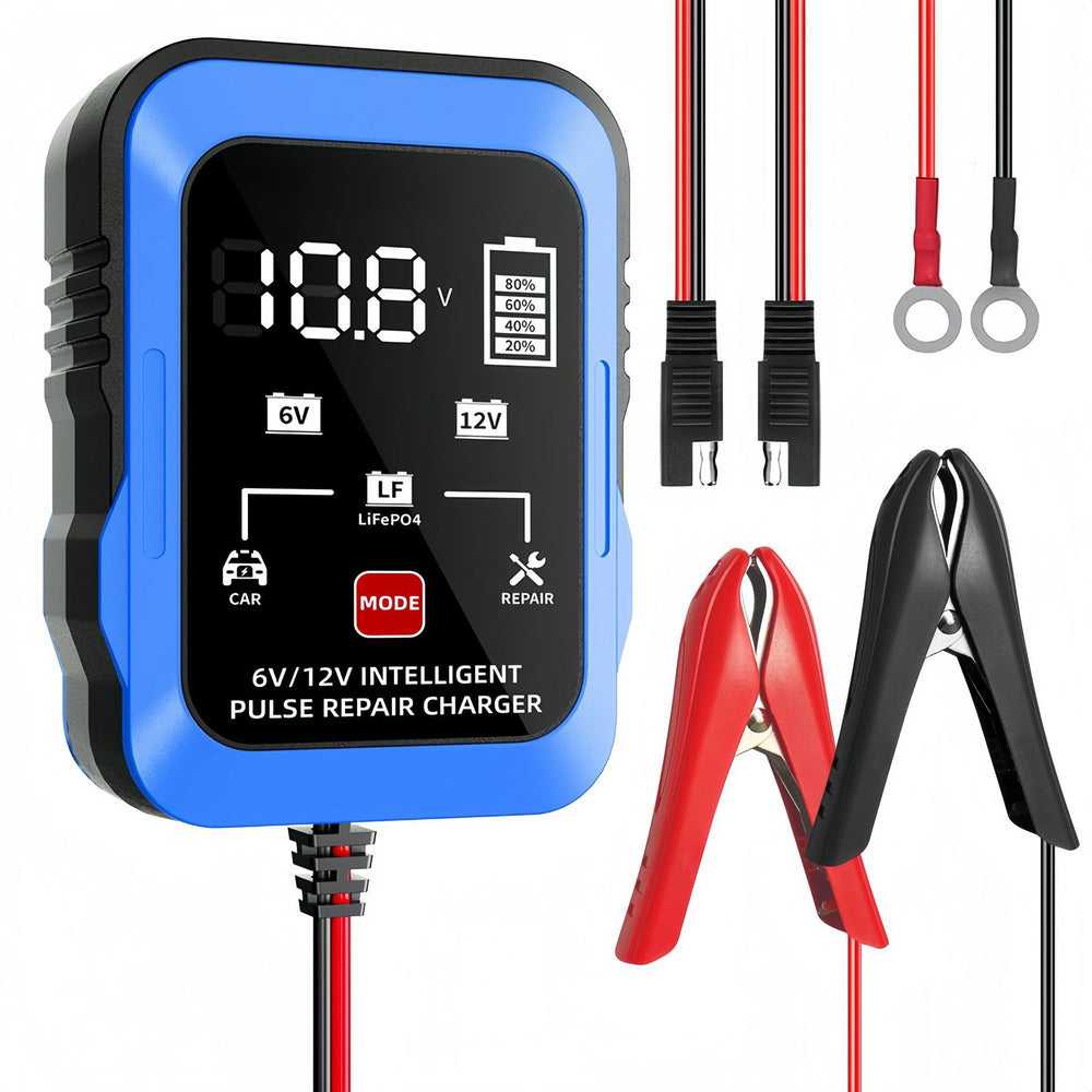 6v/12v charger, ase adapter cable, motorcycle/lawn mower battery charger, car battery charger, motorcycle charging