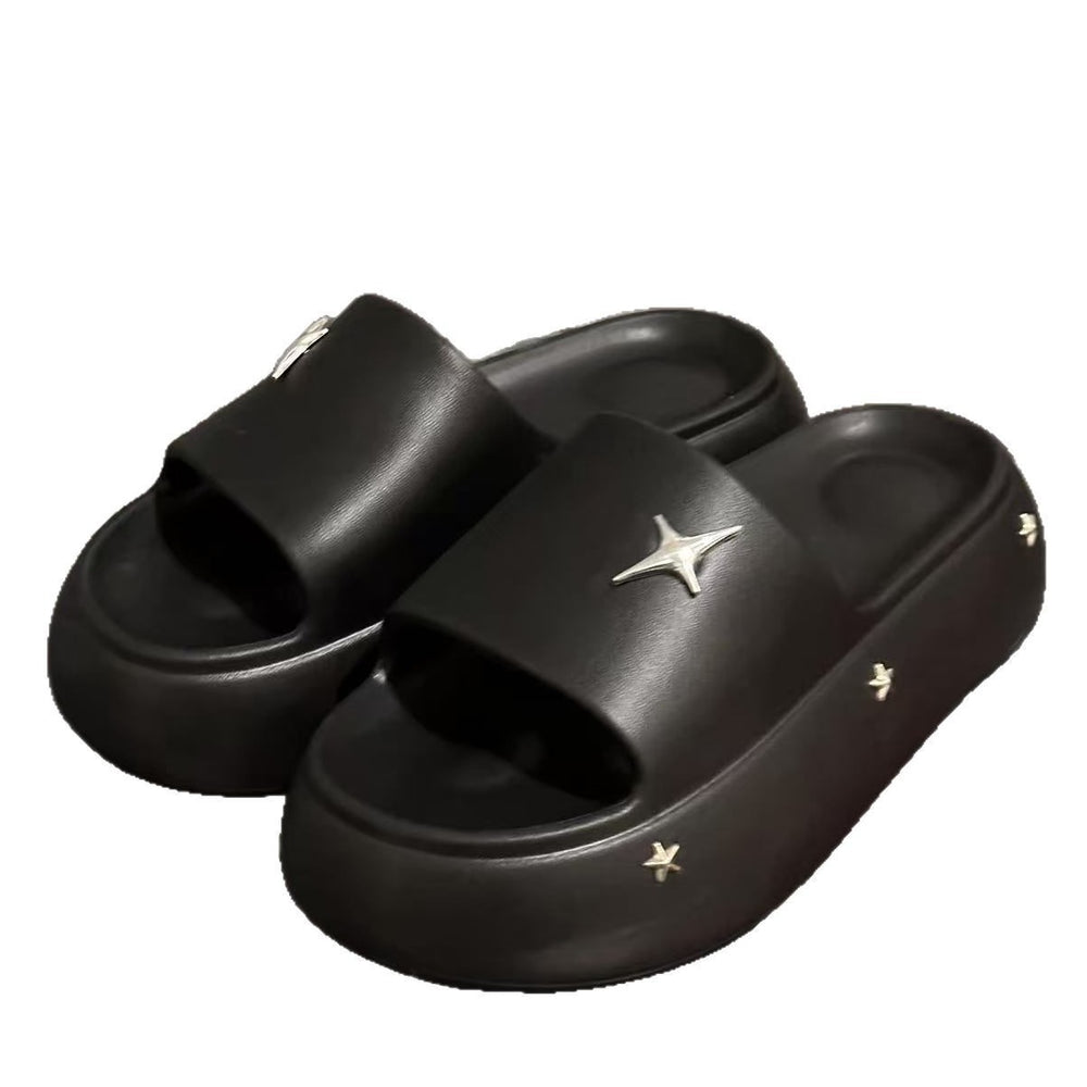 Thick sole slippers women's summernew arrivaloutwearplatform shoes bottom slippers non-slip heightening beach shoes lazy sandals wholesale