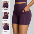 new arrivalhigh waist shaping yoga pants running fitness high elastic yoga shorts hip lifting tight flap pocket pants sports pants