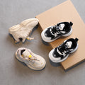 winter fleece-lined kids' sneakers, double-layer cotton shoes, non-slip casual panda shoes for boys and girls, warm dad shoes