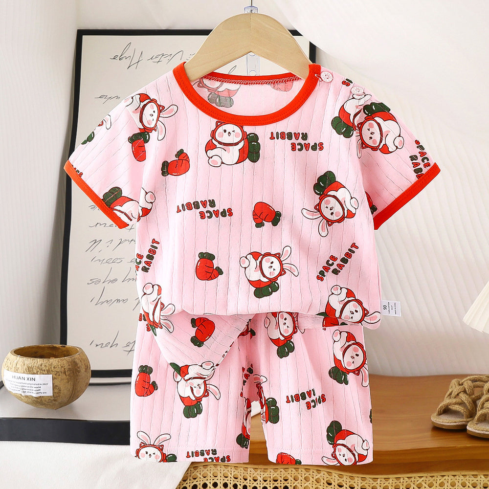 summer new arrivals: kids' short-sleeve and shorts sets - baby boys' and girls' t-shirt and shorts outfits, all-cotton wholesale