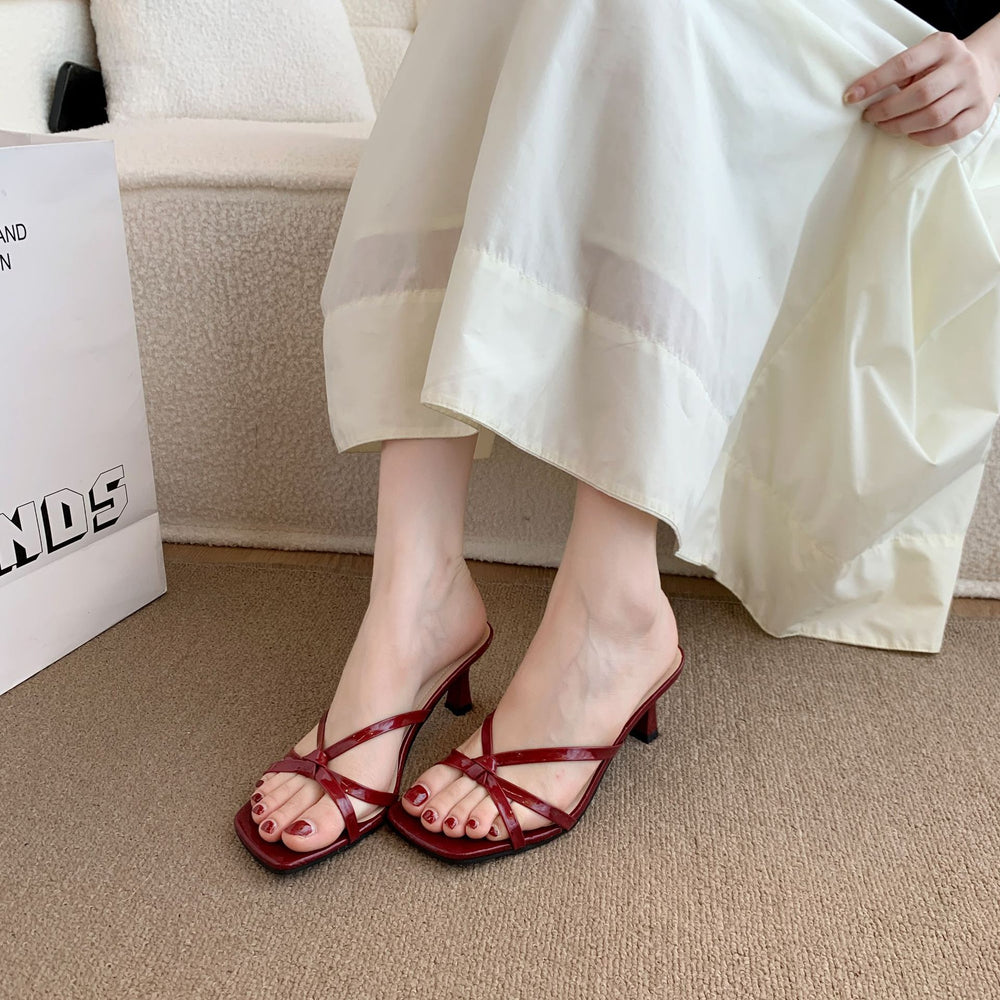 Women's thong sandals with high heels - new summer 2025 collection - stiletto heel sandals - french style footwear