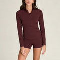 new arrival cross-border nude breathable stand-up collar hidden zipper outwear tennis shorts casual sports yoga suit