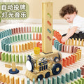 domino train kids educational automatic electric delivery vehicle building block toy gift for boys and girls