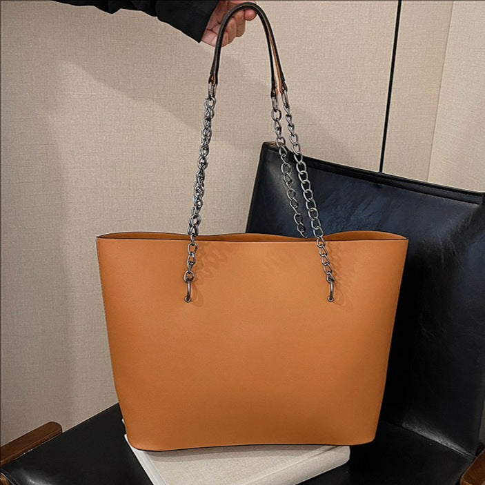 Cross-border bags bags women's 2025 new large-capacity commuter tote bag chain shoulder bag simple portable large bag