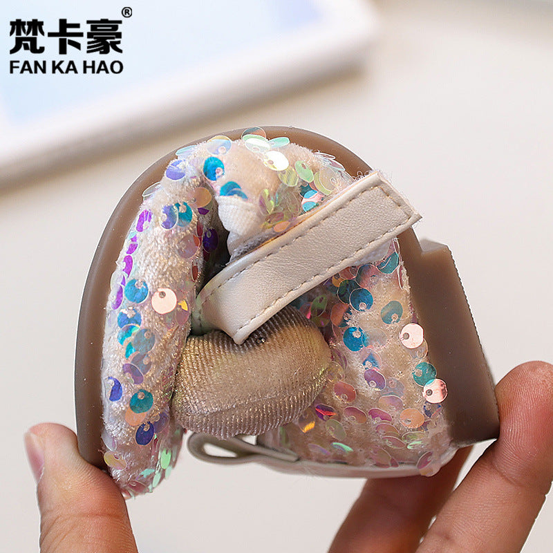 Girls' fashionable and versatile shoes - sequin bow princess shoes - new autumn collection - children's flats - dance shoes - leather shoes