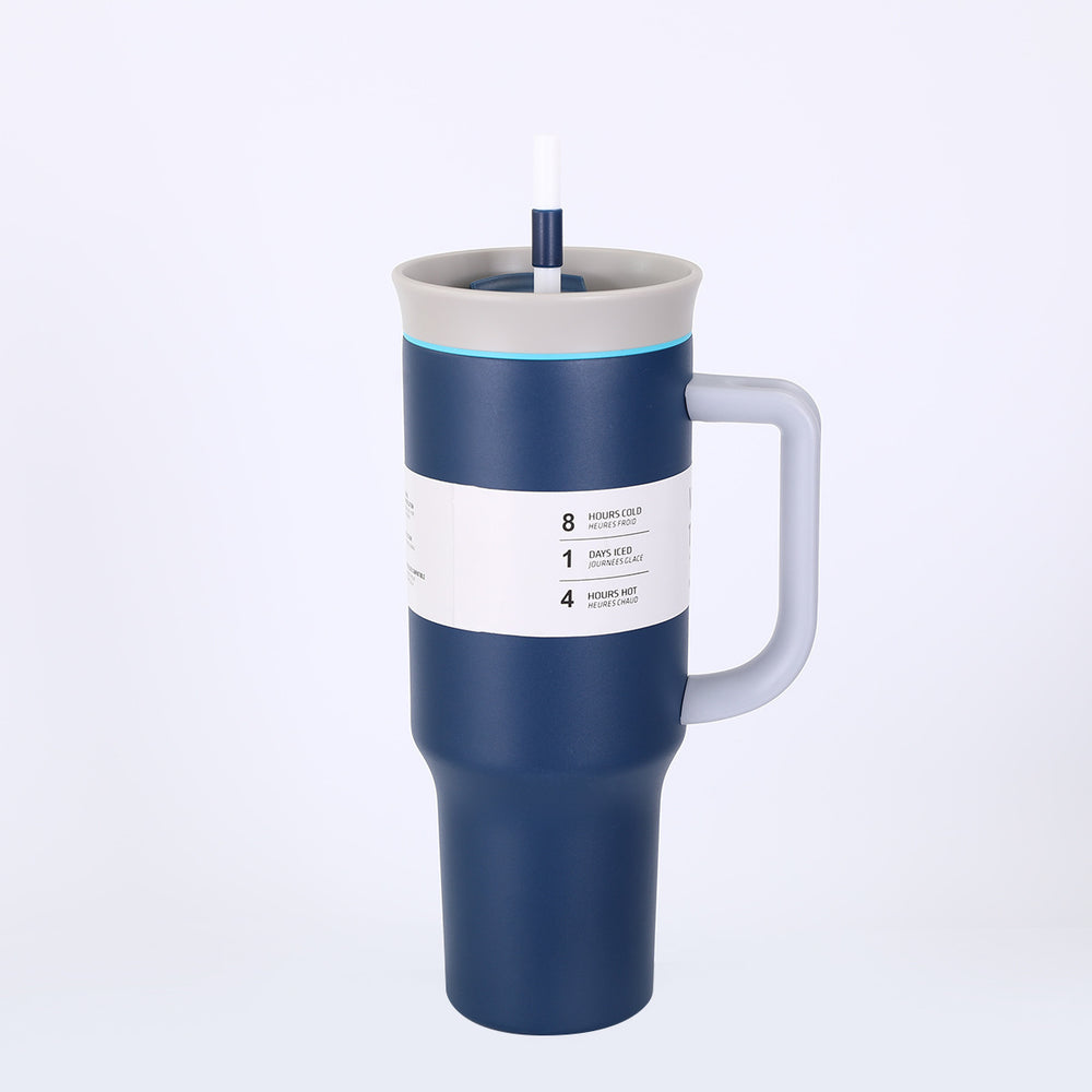 Amazon 40oz large capacity car cup 304 stainless steel vacuum insulated tumbler with straw and handle - ice tumbler