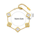 Non-fading titanium steel diamond four-leaf clover bracelet 18kclassyfashion charm bracelet fashion style five-flower bracelet