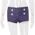european and american women's clothing  summer new y2k hot girl fashion retro casual individual plaid low-rise shorts