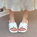 New eva lightweight flat sandals - spring/summer new arrivals, fashionable and versatile casual french style home slippers, solid color slides