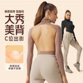 backless long-sleeve yoga top - slim fit, sexy, and stylish activewear for women - perfect for pilates and fitness