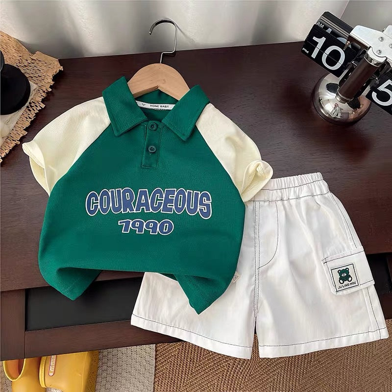 summer new arrival: boys' casual short-sleeve two-piece set - trendy kids' clothing wholesale