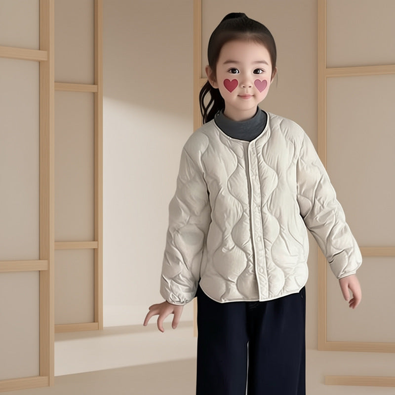 Girls' winter warmers: loose-fit, versatile, and cozy cotton-padded innerwear for girls - perfect for layering and keeping warm