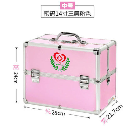 Large household combination lock medicine box Portable visit medicine box Beauty micro-whole medicine storage box Medical first aid box
