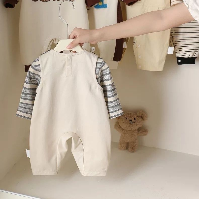 Autumsuit clothes overalls jumpsuit baby cute new arrival cartoon super cute spring & falltwo-piece set trendy
