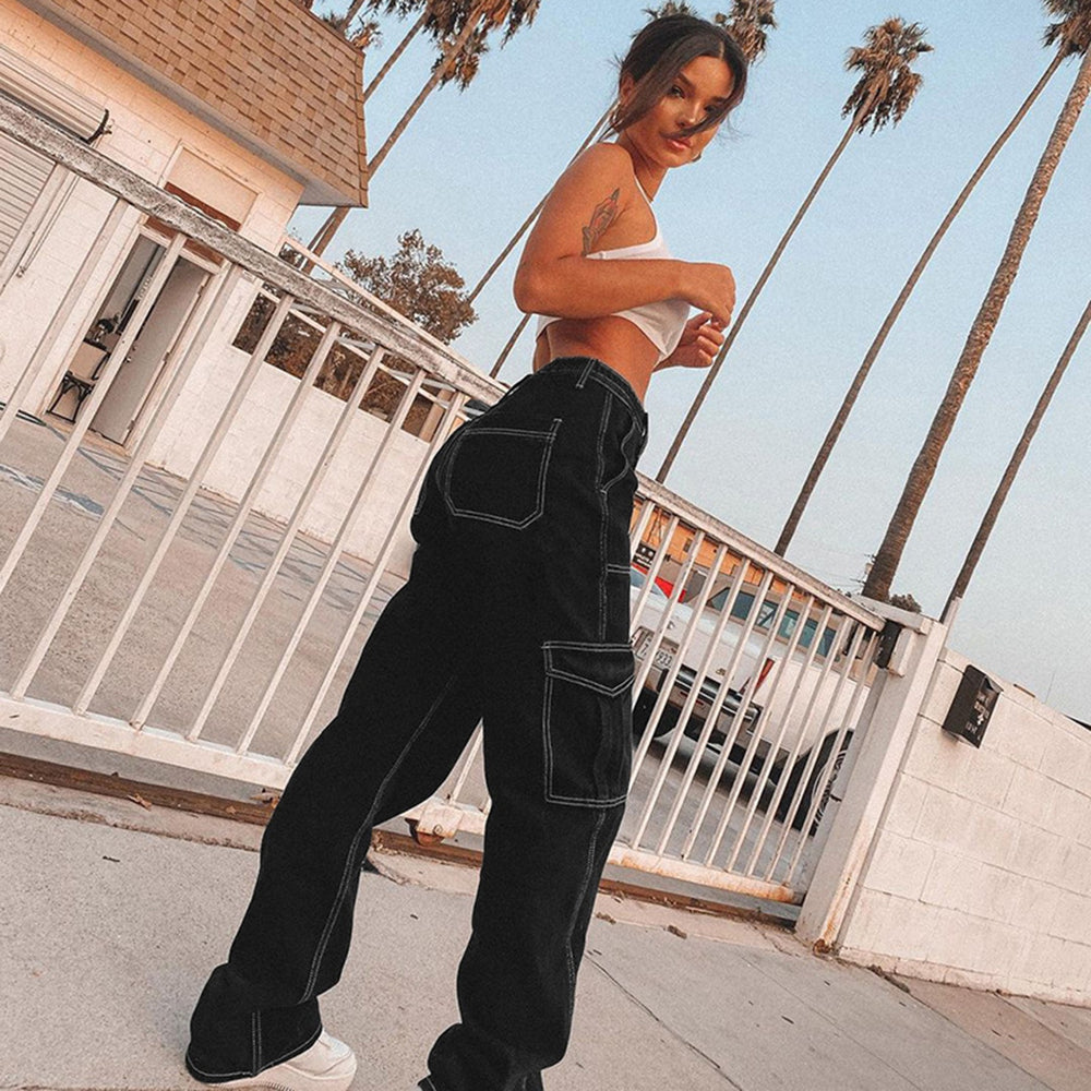 Ebay fashion cross-border  new arrival denim semi-elastic design stylisheasiest for matchworkwear pants  women's fashion