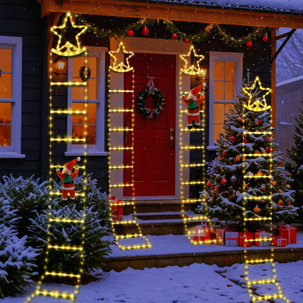 Cross-border new Christmas led light string star staircase light festive party decoration string light outdoor atmosphere light string