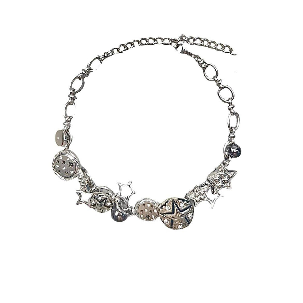 Star heavy industry exaggerated necklace for women sweet cool punk retroniche stylesense of design accessories choker clavicle chain necklace