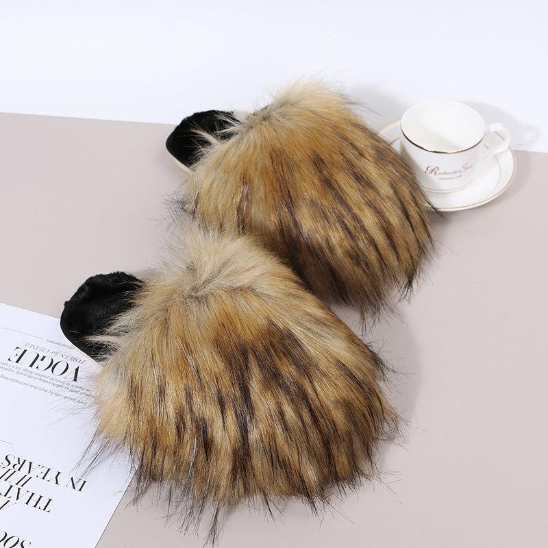 amazon baotou furry slippers for women fall and winterflats indoor and outdoor heattech slippers long wool cotton slippers for women