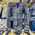 Men jeans high street trendy brand loose cross croomenjeans pants wholesale wholesale