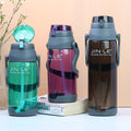 Jingle large capacity plastic water bottle with straw - portable, leak-proof, extra-large water bottle for men and women, perfect for outdoor use