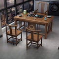 New chinoiserie balcony coffee table solid wood table and chair combination tea table small apartment for home kung fu tea table all-in-one complete set