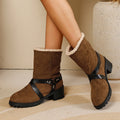 Export cross-border plus sizefleece-lined short women's boots martin boots stuffed women's boots winterfashionheattech cotton boots wholesale
