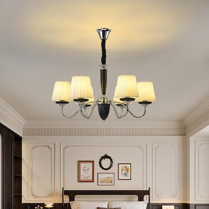 Dining room medieval country main light pleated simple creative living room chandelier retro wrought iron full spectrum light luxury bedroom light