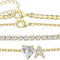 European and american cross-border hot-selling new product - chain & copper heart initial gold anklet, women's beach foot jewelry