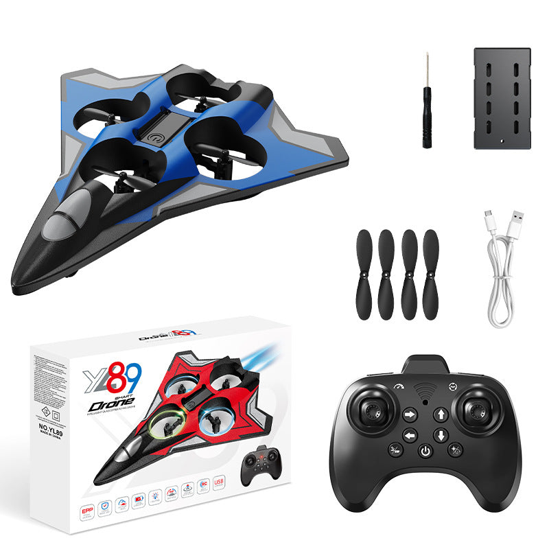 Yl87-yl89 combat drone with light stunts, four-axis hovering, fixed altitude, foam remote control aircraft - low price