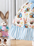 hot-selling girls' woven ruffle sleeve printed bow princess dress - cross-border exclusive for export