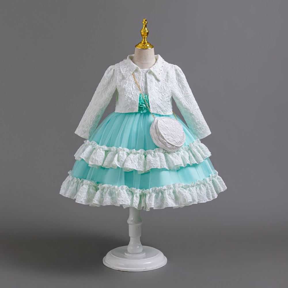 New three-piece skirt kids dress tutu princess skirt girl piano performance dress baby dress