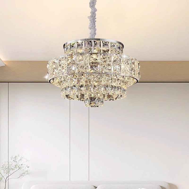 Living room lamp crystal chandelier light luxury high-end round dining room hall main lighting modern simple master bedroom chandelier