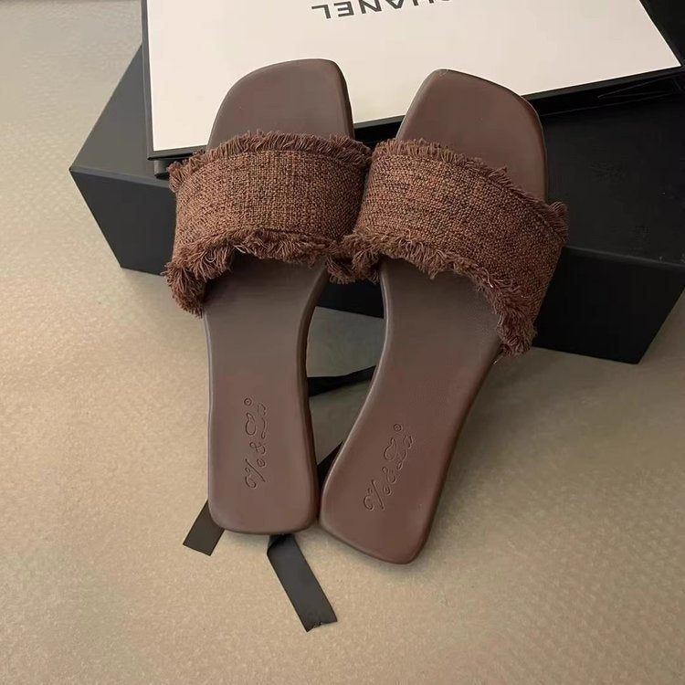 Fairy wind summer retroelegant cross strap roman shoes beach shoes soft bottom open toe one strap sandals women