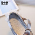 Girls' lace-trimmed princess shoes, new autumn  korean style, soft-soled black leather shoes for toddlers and little girls