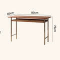 Narrow solid wood desk for study, retro home office computer desk, mid-century modern style, nordic small apartment student writing desk