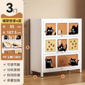 Medieval style steel bookshelf floor-standing storage rack bedroom living room storage all-in-one cabinet iron bookcase storage cabinet