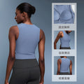 Spring/summer new high-elasticity padded sleeveless yoga top - push-up, shockproof, running & fitness sports bra for women - d25041