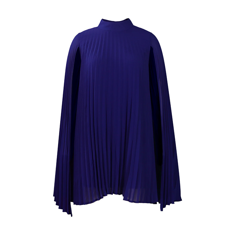 D400  women's clothing 2023 new temperament fashion chiffon pullover cape bat sleeve large size  dress