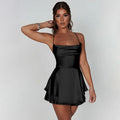 new  cross-border fashion sexy backless halter party satin slip dress
