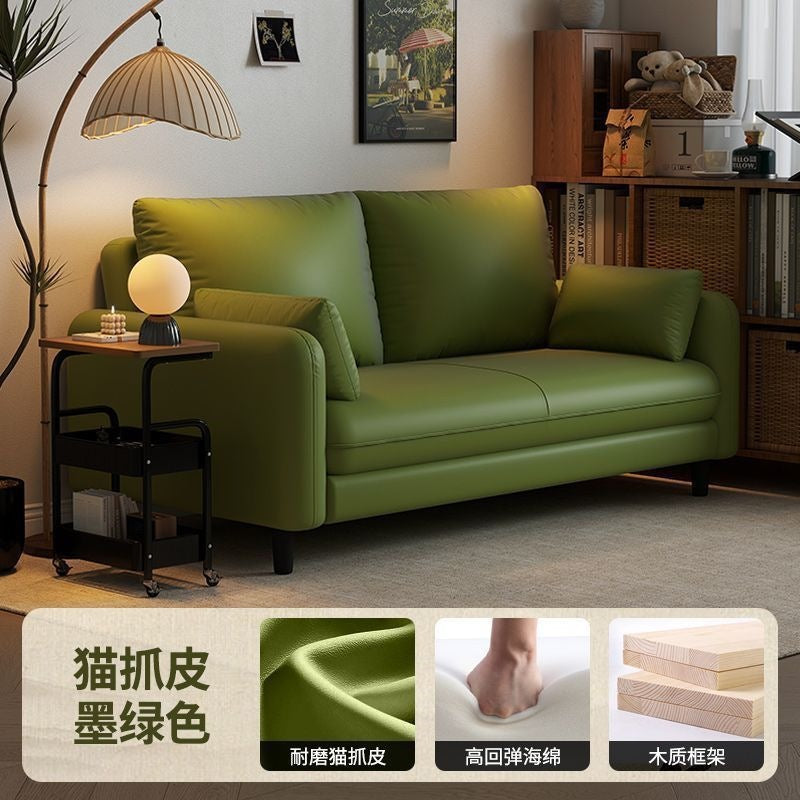 Cat scratch leather retro sofa small apartment comfortable corduroy sofa living room balcony rental house sofa with backrest