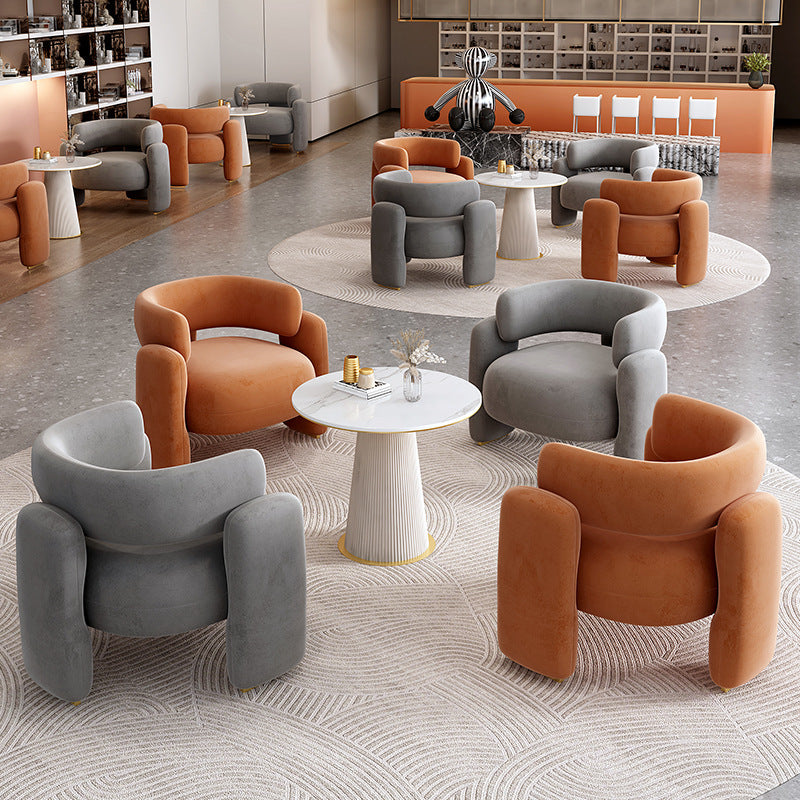 Italian single sofa business lounge area reception area casual sofa light luxury modern reception and negotiation table and chair set