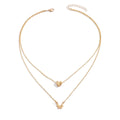 Wholesale metal butterfly heart necklace - european & american style, minimalist, unique, high-end, double-layered choker necklace accessory
