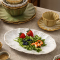 Embossed retro ceramic dinnerware set - french-inspired plates, high-end steak plates, dessert bowls, and rice bowls for home use