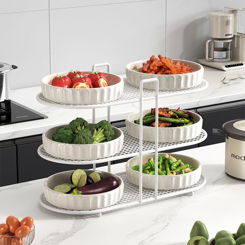 Kitchen multifunctional storage rack, dish rack, storage artifact, dishes, plates, spices, countertop, multi-layer simple tableware rack