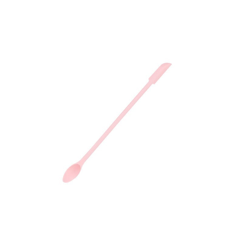 Double-ended mini silicone spatula spoon - dual-tip scraper for bread, jam, baking, and cosmetic bottle cleaning
