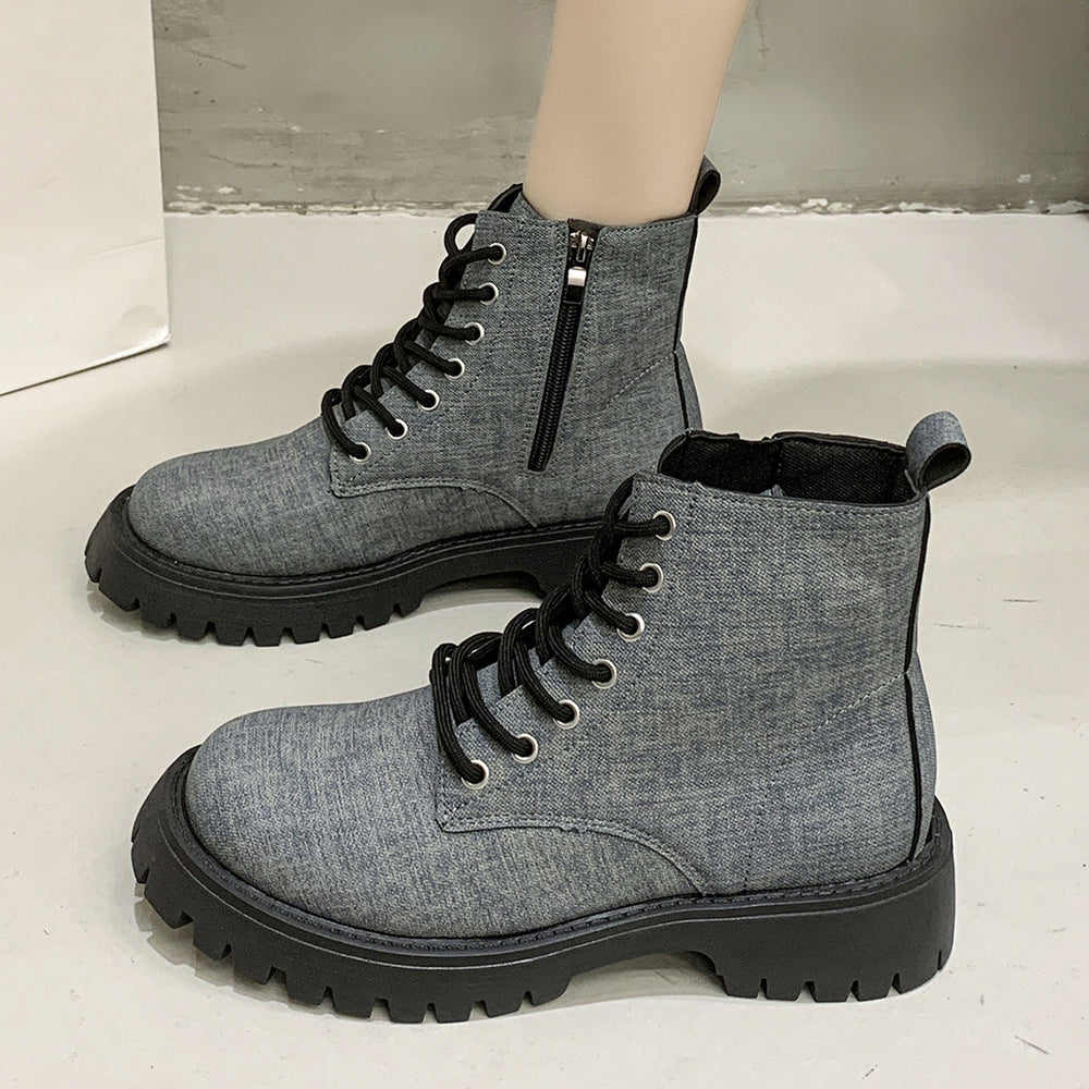 fashionplus sizeboots women exportbritishthick sole single boots retroflats short boots