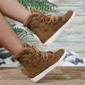plus sizetie back snow boots for women winternew arrivalfashionfleece-lined short boots thickenedheattech women's cotton shoes