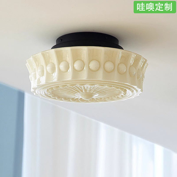 [Wow] French retro cream style bedroom ceiling light bungalow art glass medieval aisle balcony entrance